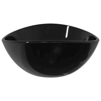 vidaXL Lavatório 54,5x35x15,5 vidro temperado preto