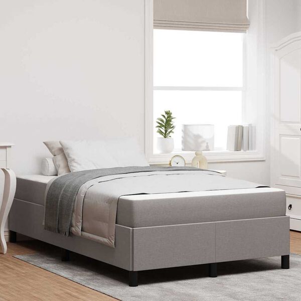 vidaXL Cama Box Cinzento-acastanhado 120 x 190 cm tecido