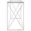 vidaXL Mesa de apoio 140x40x78 cm aço inoxidável e vidro prateado