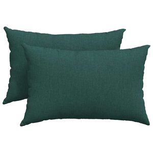 vidaXL Travesseiros de Sof&aacute; 2 pcs Verde Escuro 60 x 40 cm tecido