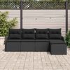vidaXL Conjunto de Sof&aacute; de Jardim 5 pcs Preto vime PE