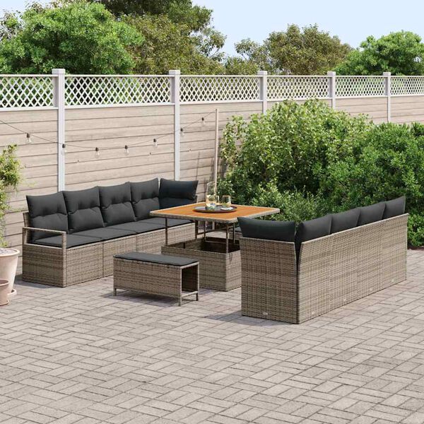 vidaXL Conjunto de Sof&aacute; de Jardim Cinzeto 100 x 100 x 71 cm