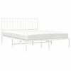 vidaXL Estrutura de cama com cabeceira 140x200 cm metal branco