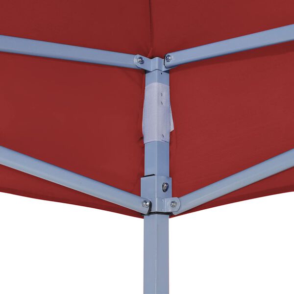 vidaXL Teto para tenda de festas 3x3 m 270 g/m² bordô