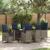 vidaXL Conjunto de Mesa e Cadeiras 7 pcs Cinzeto Rattan de PE