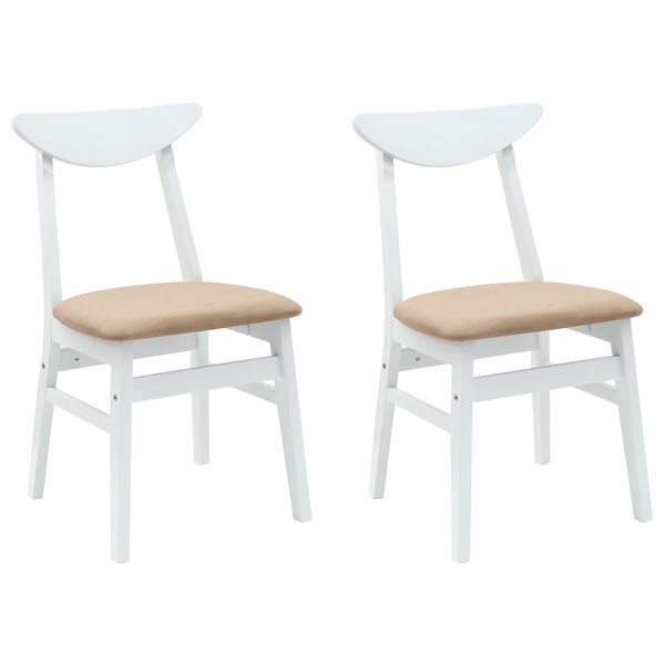 vidaXL Cadeiras de Jantar 2 pcs Branco 42 x 47,5 x 81 cm