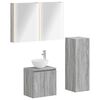 vidaXL Conjunto de M&oacute;veis para Banheiro 4 unid. Sonoma cinzento