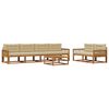 vidaXL Conjunto de Sof&aacute;s para Exterior 7 pcs Natural e Bege