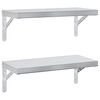 vidaXL Prateleiras de parede 2 pcs 50x23,5 cm a&ccedil;o inoxid&aacute;vel prateado