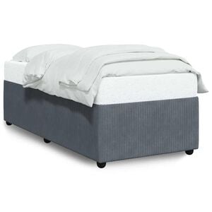vidaXL Estrutura de cama sem colch&atilde;o 80x200 cm veludo cinzento-escuro