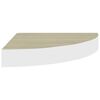 vidaXL Prateleiras canto parede 2 pcs 25x25x3,8 cm MDF carvalho/branco