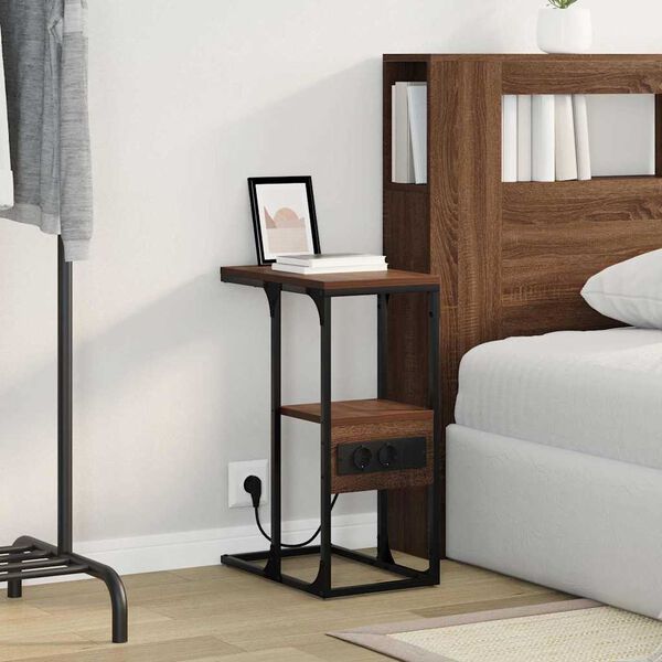 vidaXL Arm&aacute;rio de Cabeceira Carvalho castanho 41.5 x 26 x 60.5 cm