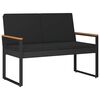vidaXL Banco de exterior com almofada Preto 107 x 61 x 80 cm vime PE