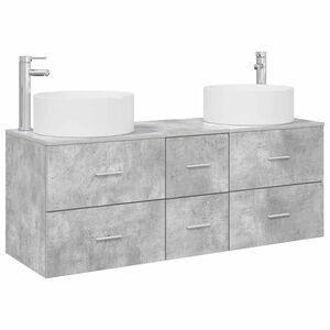 vidaXL Conjunto de M&oacute;veis para Banheiro 3 unid. Cinzento Cimento