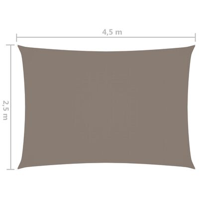 vidaXL Para-sol vela tecido oxford retangular 2,5x4,5m cinza-acastanh.