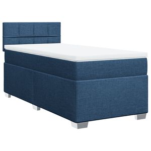 vidaXL Cama com molas/colch&atilde;o 80x200 cm tecido azul