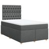 vidaXL Cama boxspring com colch&atilde;o 120x190 cm tecido cinzento-escuro