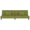 vidaXL Sof&aacute;-cama 2 lugares com duas almofadas veludo verde-claro
