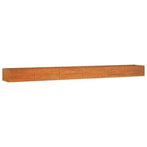 vidaXL Canteiro de jardim 600x80x45 cm a&ccedil;o corten cor enferrujado