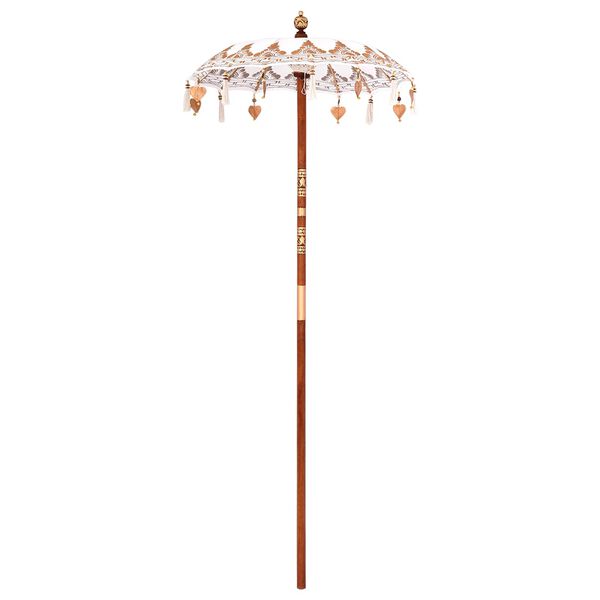 vidaXL Parasol Balin&ecirc;s com Base Creme 95 x 95 x 260 cm