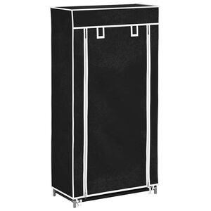 vidaXL Arm&aacute;rio p/ sapatos com cobertura 58x28x106cm tecido preto