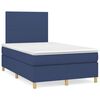 vidaXL Cama com molas/colch&atilde;o 120x200 cm tecido azul