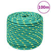 vidaXL Corda de barco 12 mm 100 m polipropileno verde