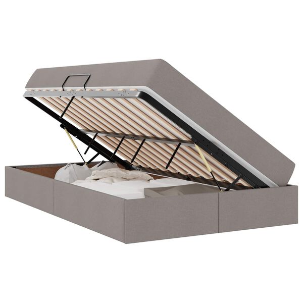 vidaXL Cama com arruma&ccedil;&atilde;o e colch&atilde;o Cinzento-acastanhado 120 x 190 cm