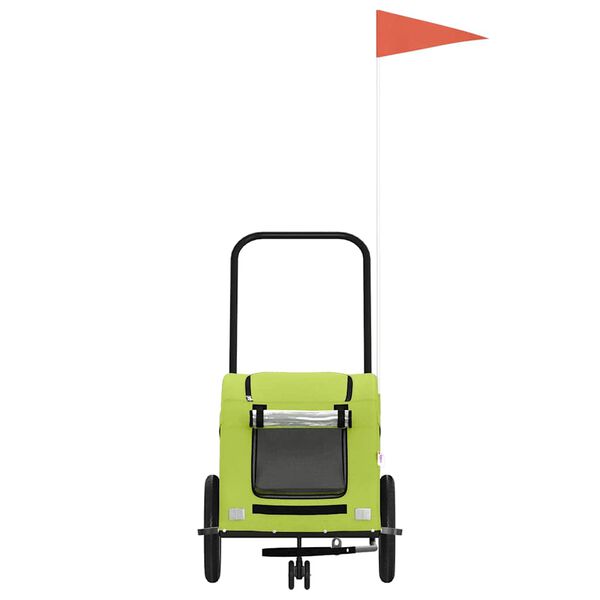 vidaXL Reboque de bicicleta p/ animais tecido oxford/ferro verde