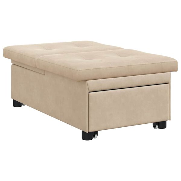 vidaXL Sof&aacute;-cama retr&aacute;til Creme 194 x 67 x 82 cm Microfibra