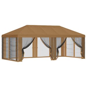 vidaXL Capa de Gazebo com Laterais 6 x 3 m Bege Poli&eacute;ster 190