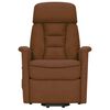 vidaXL Poltrona de massagens elevat&oacute;ria tecido de microfibra castanho