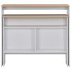 vidaXL Mesa de bar com 2 tampos 130x40x120 cm branco e carvalho