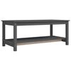 vidaXL Mesa de centro 110x55x45 cm madeira de pinho maci&ccedil;a cinzento