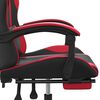 vidaXL Cadeira gaming girat&oacute;ria c/ apoio couro artific. preto/vermelho