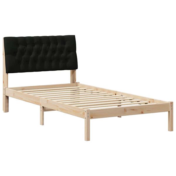 vidaXL Estrutura de Cama com Cabeceira Estofada Castanho 100 x 200 cm