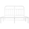 vidaXL Estrutura de cama com cabeceira 135x190 cm metal branco