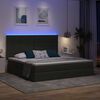vidaXL Cama com arruma&ccedil;&atilde;o e LED Cinza Escuro 200 x 200 cm Poli&eacute;ster