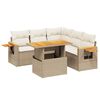 vidaXL 6 pcs conjunto de sof&aacute;s p/ jardim com almofad&otilde;es vime PE bege