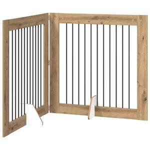 vidaXL Port&atilde;o dobr&aacute;vel para c&atilde;es com suportes 2 unid. 200,5 cm