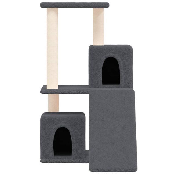 vidaXL Árvore p/ gatos c/ postes arranhadores sisal 82 cm cinza-escuro