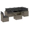 vidaXL 7 pcs conjunto sof&aacute;s p/ jardim c/ almofad&otilde;es vime PE cinzento