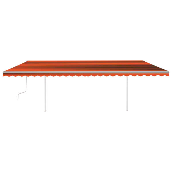 vidaXL Toldo retr&aacute;til manual com postes 6x3,5 m laranja e castanho