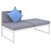 vidaXL 5 pcs conjunto lounge p/ jardim com almofadas alum&iacute;nio e WPC