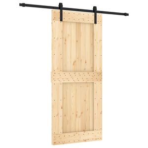 vidaXL Porta Deslizante 90 x 210 cm Natural e Preto