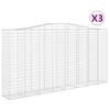 vidaXL Cestos gabi&atilde;o arqueados 3pcs 400x50x200/220cm ferro galvanizado