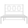 vidaXL Estrutura de cama em metal com cabeceira 107x203 cm branco