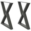 vidaXL P&eacute;s para mesa de jantar 2 pe&ccedil;as antracite 70x(72-73,3) cm a&ccedil;o
