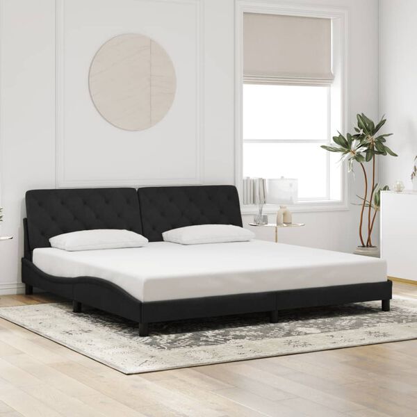 vidaXL Estrutura de cama sem colch&atilde;o 200x200 cm veludo preto