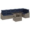 vidaXL Conjunto de Sof&aacute; de Jardim Ajust&aacute;vel 7 pcs Cinza e Azul Marinho